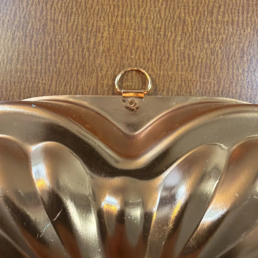 Vtg 1960's Heart Jello Mold 2 3/4 Cups Copper Cake Pan/Kitchen Wall Hanging